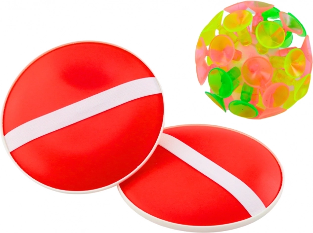 Behendigheidsspel met Paletten en Bal met Zuignappen Rood