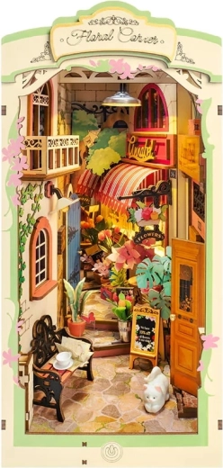 rotime 3D Puzzle Buchstütze Blumenwinkel mit LED-Beleuchtung