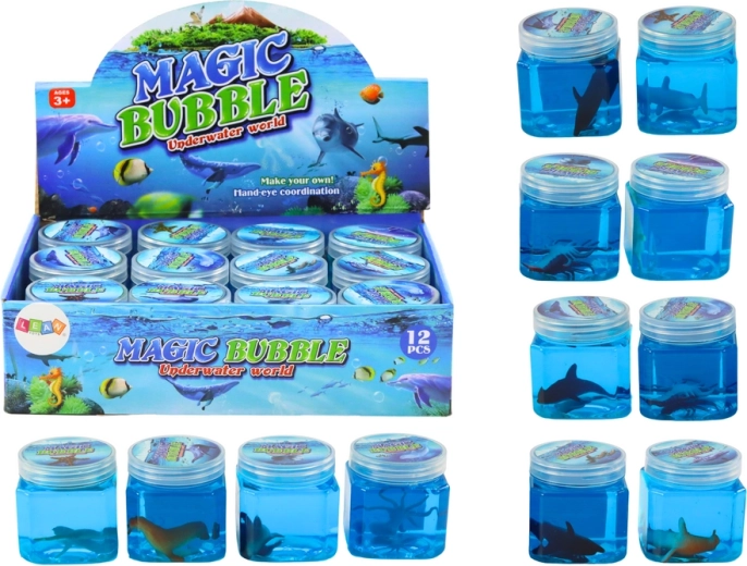 Glutek Slime met dierenfiguurtjes blauw