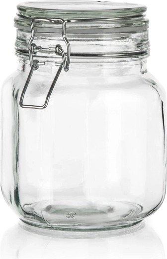 Bocal hermétique en verre Erea avec fermeture à étrier 1 l
