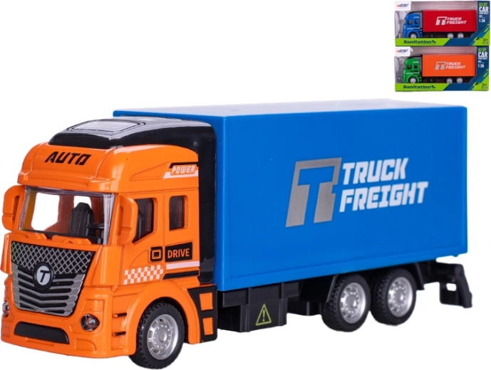 Metalen vrachtwagen 1:36 met terugtrekmotor, 19,5 cm