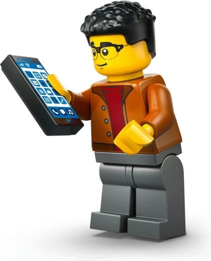 Driver minifigure with smartphone