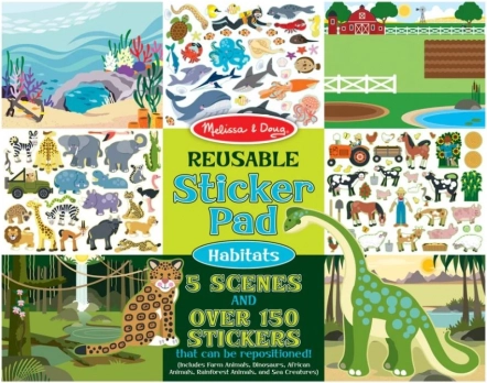 Herbruikbare stickers met landschapsmotieven