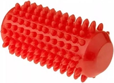 Fizjo revalidatie-massageroller met spikes 12,8 cm rood