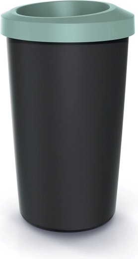 Open-lid 35 L trash can made of recycled plastic