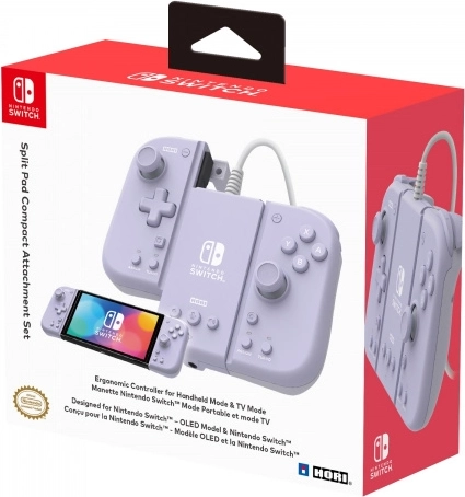 HORI Switch Split Pad Pro with attachment Lavender