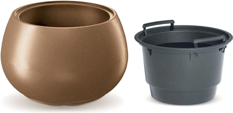 HEOS ECO WOOD Planter with Insert 43.6 cm, naturo