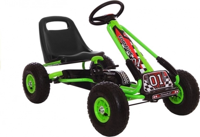 Kart à pédales A-15 avec pneus gonflables – Vert