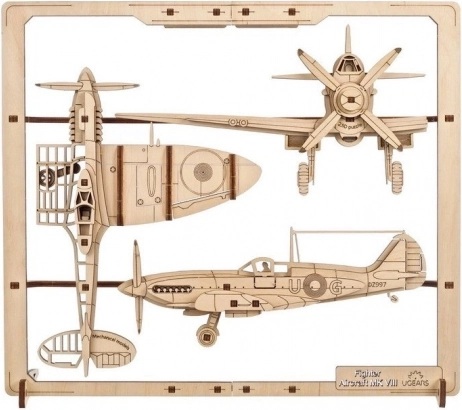 Ugears Houten Mechanische Puzzel Vliegtuig