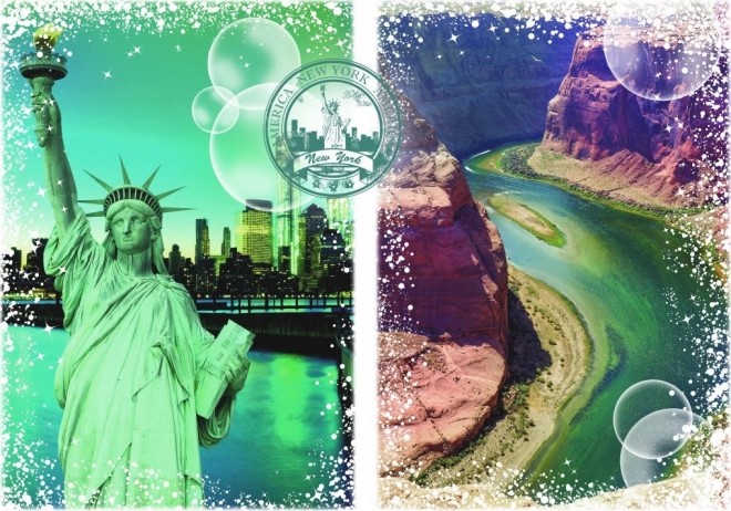 Puzzel Reis rond de wereld: Verenigde Staten van Amerika 2000 stukjes