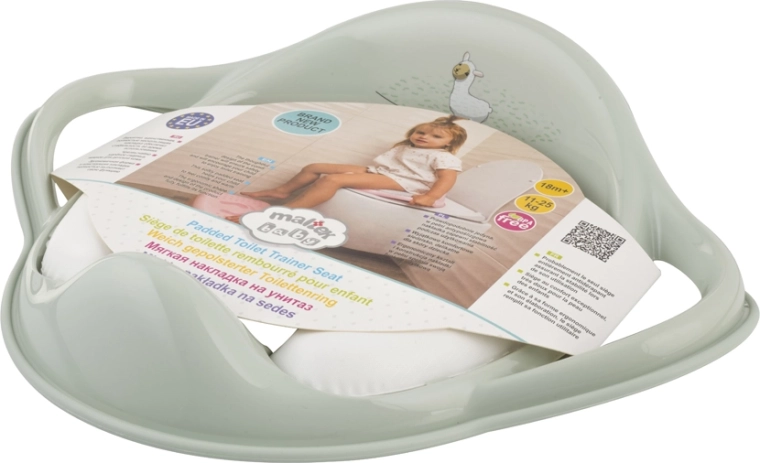 Maltex soft toilet seat reducer with handles Minimal llama, sage green