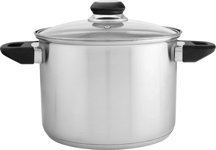 Emilio tall stainless steel pot 4.3 l with glass lid (20 cm)