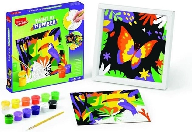 Peinture créative par numéros – perroquet et papillon