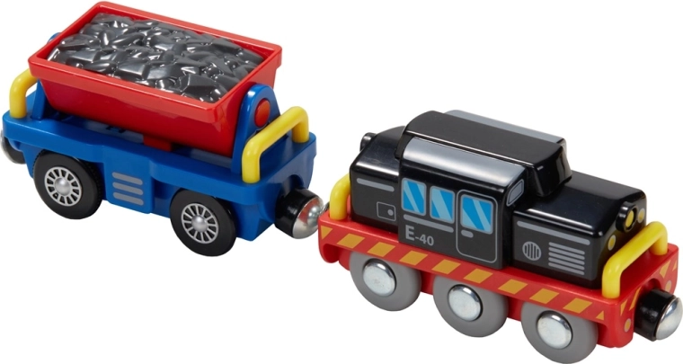 Realistische locomotief met vrachtwagons