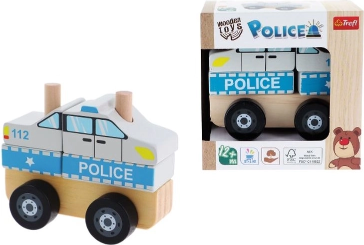 Trefl wooden toy police car