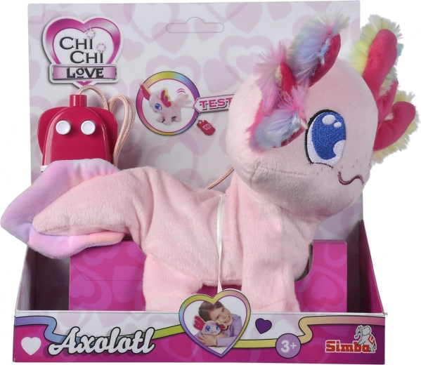 Interactive Plush Axolotl CHI CHI LOVE 20 cm with Wired Remote Control