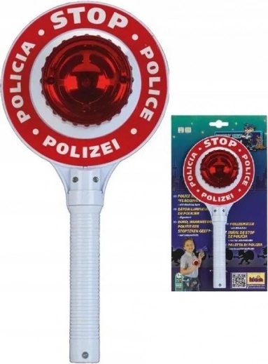 Politie-stopbord met licht op batterijen