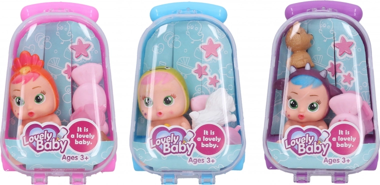 Poupée avec petit animal 8 cm