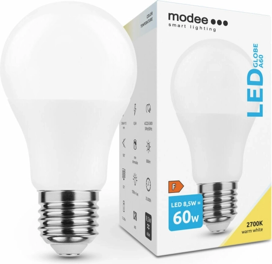 Modee Smart Lighting Ampoule LED A60 8,5 W E27, 806 lm, blanc chaud