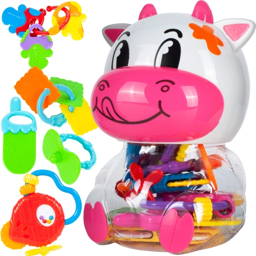 Rammelaars voor baby in doosje Koe