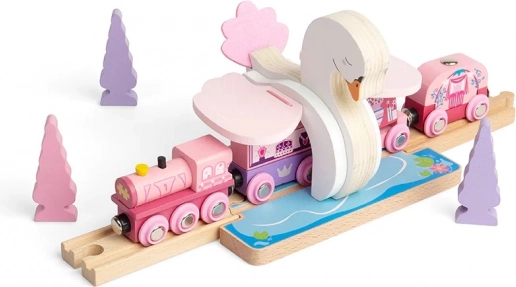 Tunnel cygne en bois pour circuit de train Bigjigs Rail