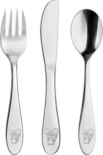 Children’s Stainless Steel Cutlery Set Mouse, 3 pcs