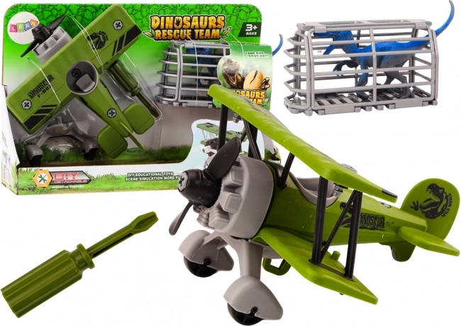Vliegtuig Avionette Transport Dinosaurus Kooi Uitneembaar groen