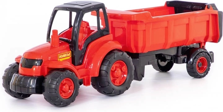 Large plastic tractor with trailer for children from 1 year