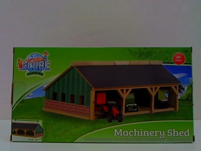 Houten garage voor drie tractoren 1:87