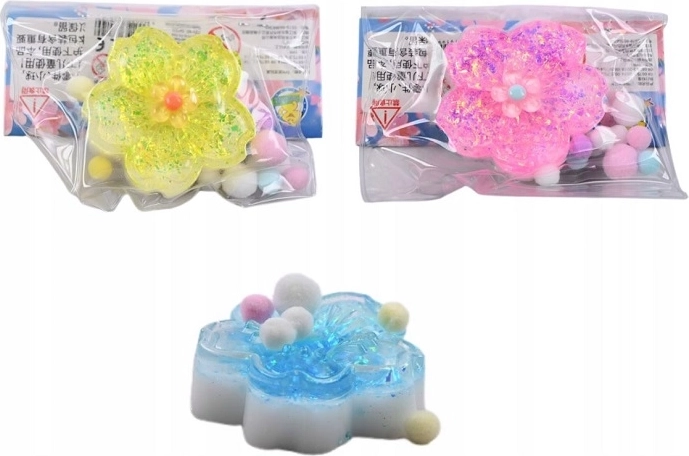Jouet anti-stress à presser en forme de fleur (présentoir 12 pcs)