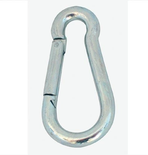 Stalen karabijnhaak 100 × 10 mm, verzinkt, set van 10 stuks