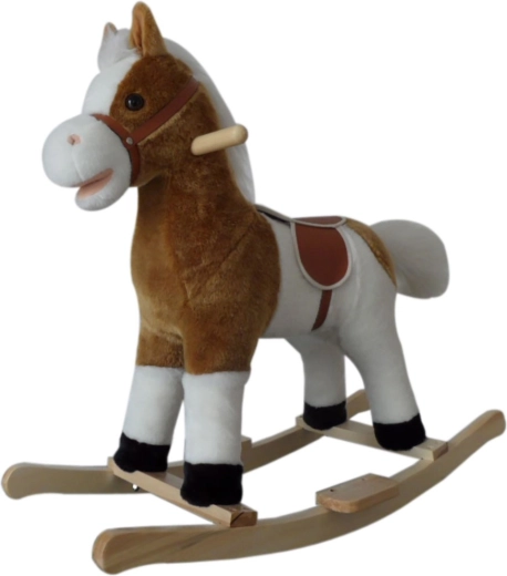 Cheval à bascule avec mélodie PlayTo blanc‑brun