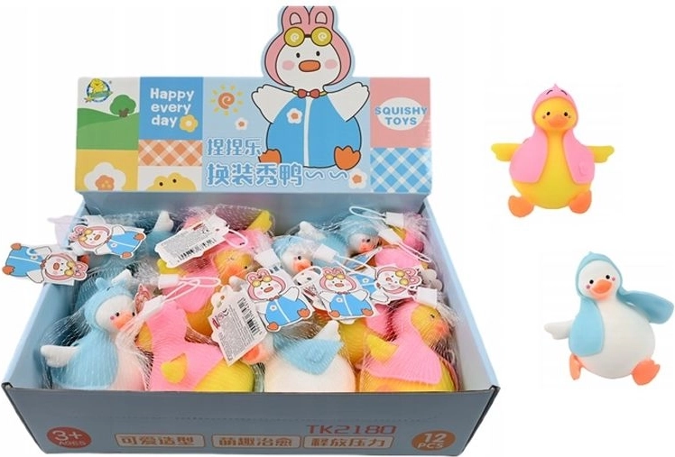 Jouet anti-stress à presser Caneton – 12 pcs en présentoir