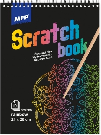 Krasplaatjesblok Regenboog 21x28cm