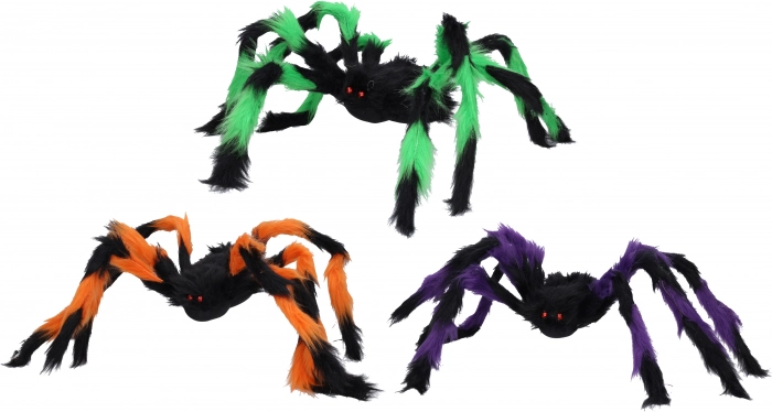Farbige Spinne für Halloween 75 cm