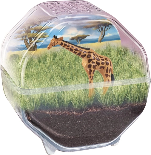 Realistic giraffe and savannah backdrop