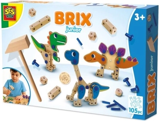 SES Brix junior dinosaurussen – houten constructieset