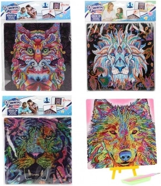 Diamantschilderen Dieren op karton 20x20 cm