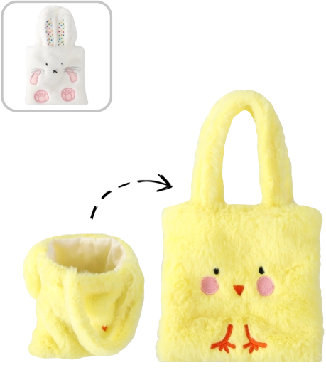 Easter plush bag chick or bunny 16 × 16 cm