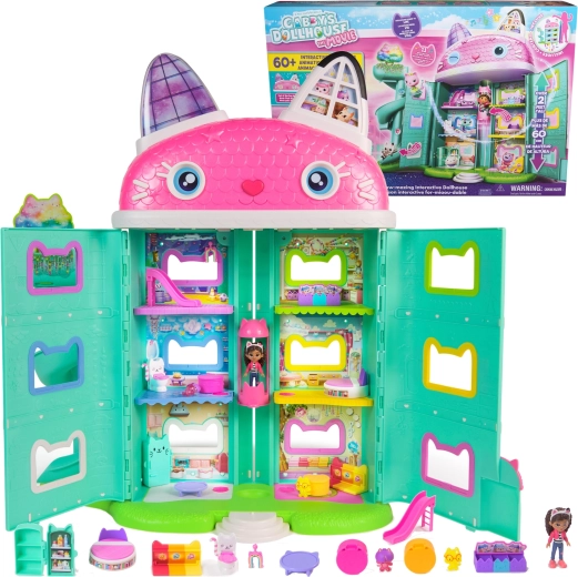 Grande maison des chats avec ascenseur et poupée Gabi – GABBY’S DOLLHOUSE The Movie, lumières et sons