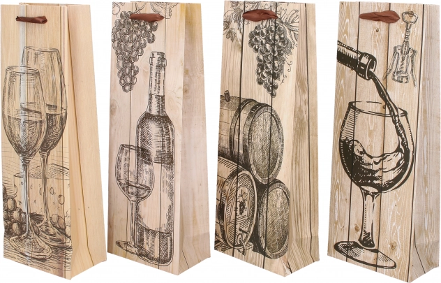 Geschenktasche für Flaschen M, ganzjährig, 12,8 × 36 × 8,4 cm