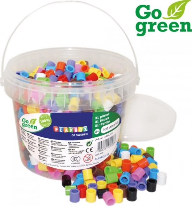 Strijkkralen PLAYBOX Go Green XL emmer 900 stuks