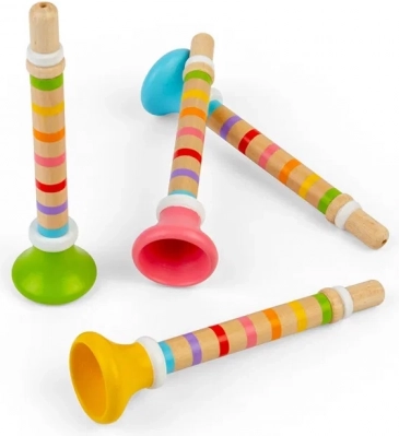 Houten kindertrompet Bigjigs Toys – kleurrijk
