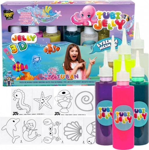 Tuban ensemble créatif Tubi Jelly Sirène 6 couleurs de figurines en gel