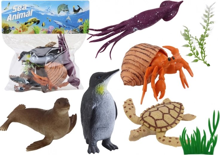 Ensemble de figurines d’animaux marins et plantes 8 pcs