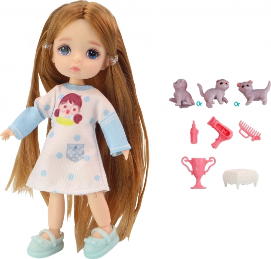 Doll with Cat Set