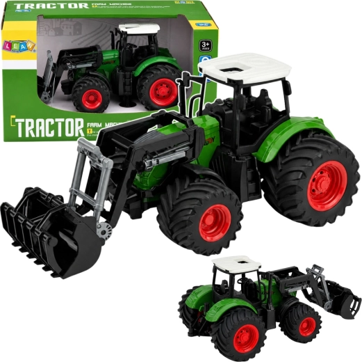 Boerderijtractor met voorlader 1:24, rubberen wielen, groen