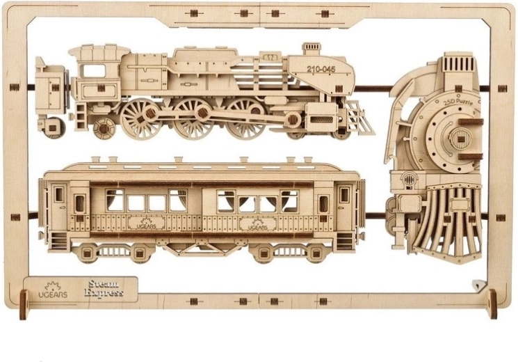 Puzzle mécanique en bois Ugears 2,5D Steam Express