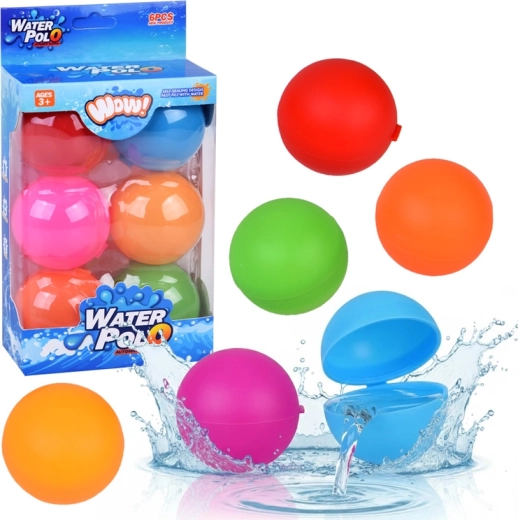 Boules d’eau colorées 6 pcs – balles réutilisables pour batailles d’eau et piscine