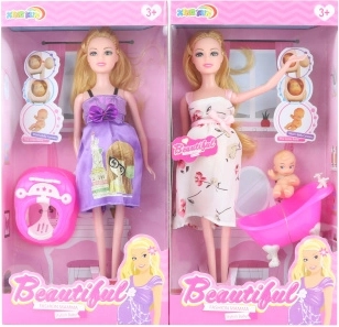 Pregnant doll with baby and accessories